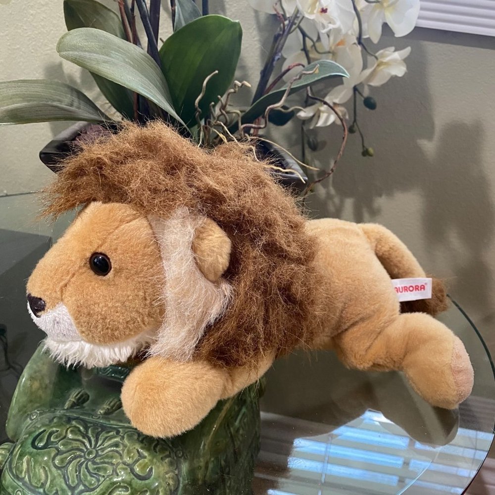 Aurora‎ plush lion Leonardus stuffed stuffie 13" soft cuddly